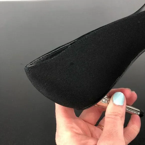 Stuart Weitzman Black Crystal Metal High Heels Pumps with Box